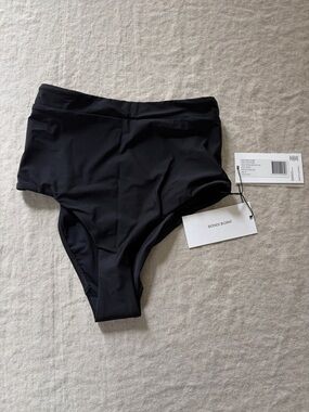 BONDI BORN Black High-Rise Bikini Bottoms